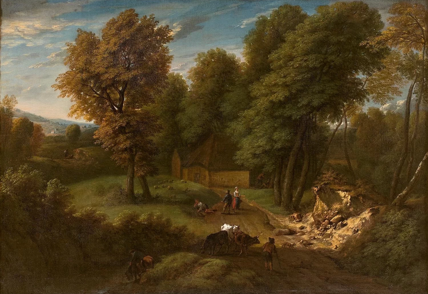 Paesaggio boscoso animato